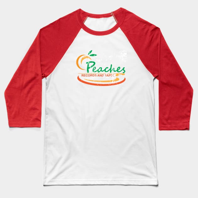 Peaches Record Store Baseball T-Shirt by BoldlyGoingNowhere